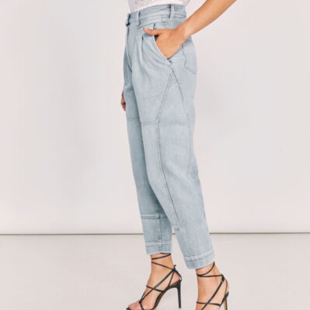 IRO Paris Girvan Trousers Denim Pleated High Rise Tapered‎ Jeans Size 40 NWOT